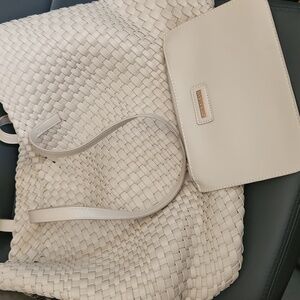 Elegant Cream Soft Woven Tote Bag